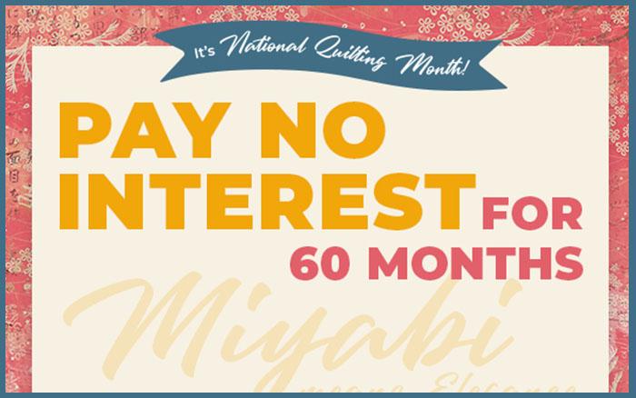 60 Months Interest Free on Longarm Machines