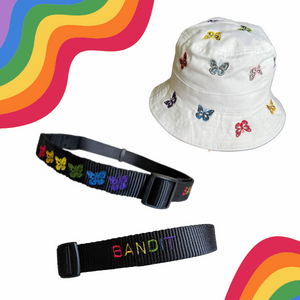 Butterfly Bucket Hat and Dog Collar Set
