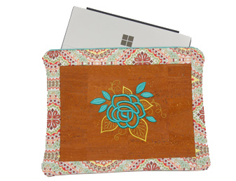 Embroidered laptop sleeve